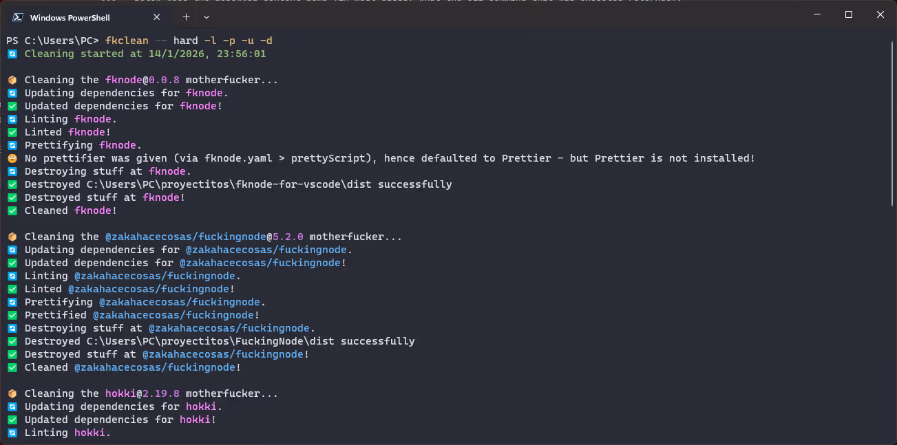 FuckingNode doing a global cleanup