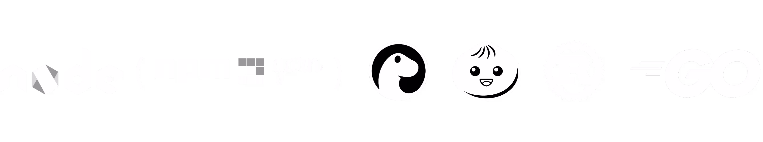 Logos of all supported runtimes.